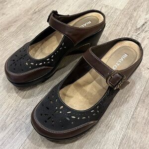 Rialto Comfort Shoes Brown Platform Mules size 8.5 - 9